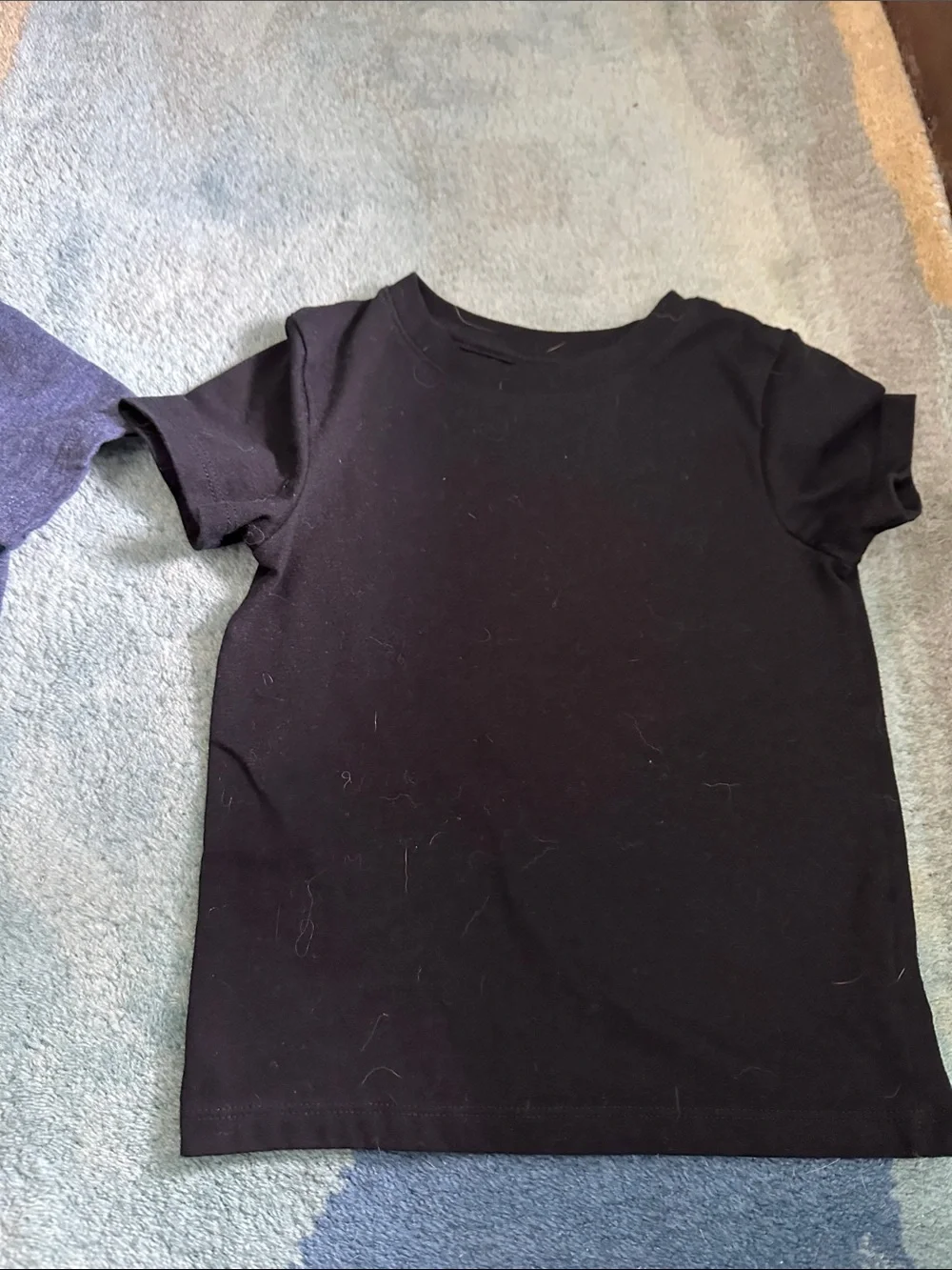 Cat & Jack Short-Sleeve Tees in Black and Heather Blue 3t